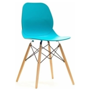 Moderní jídelní židle SWEN Tyrkysová - dřevěná podnož