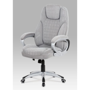 Autronic Kancelářská židle, šedá látka, kříž plast stříbrný, houpací mechanismus KA-G196 SIL2
