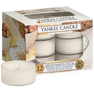 Svíčky čajové Yankee Candle Bílé kakao s kořením, 12 ks