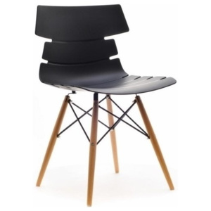 Jídelní židle Twist Černá - dřevěná podnož