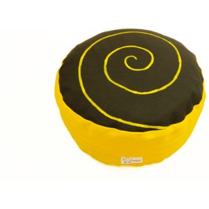 S radostí - vlastní výroba Meditační podsedák se spirálou - žlutý 18 cm