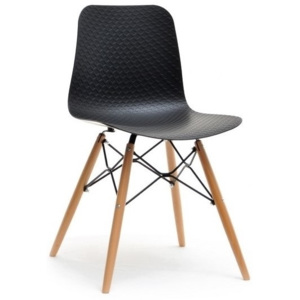 Designová židle AMALO Černá - dřevěná pdnož