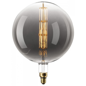 Calex Manhattan XXL, designová filament žárovka s kouřovým sklem, 8W LED 2200K E27 stmívatelná, prům. 30cm