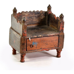 Odkládací stolek/stolička teakového dřeva, 29x30x30cm