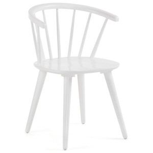 Bílá jídelní židle ze dřeva kaučukovníku La Forma Krise