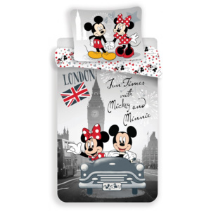 Vesna | Povlečení bavlna Mickey and Minnie in London 140x200 cm a 70x90 cm