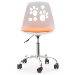 Otočná židle pro děti PETS Bílo-oranžová