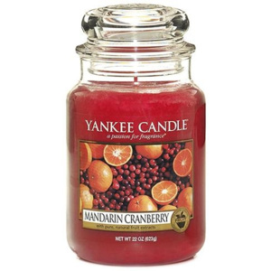 Svíčka ve skleněné dóze Yankee Candle Mandarinky s brusinkami, 623 g