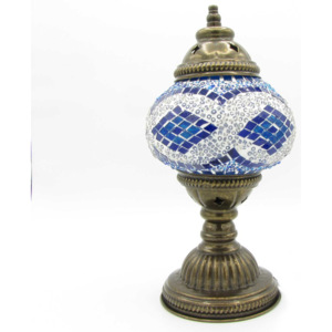 Šeherezád Orientální skleněná mozaiková lampa Mavi - stolní