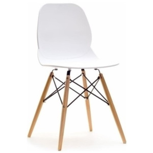 Moderní jídelní židle SWEN Bílá - dřevěná podnož