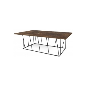 TH Konferenční stolek LOWER 120 x 40 cm (Rusty vzhled s černou ocelí)