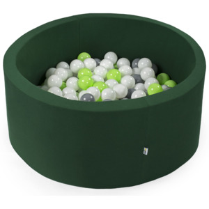 Misioo Danish Design Bazének tmavě zelený s 200ks míčků Velikost: 90 x 30 cm, Přidat míčky: +100 ks
