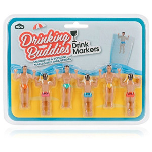 Sada 6 rozlišovačů na sklenice npw™ Drinking Buddies Drink Markers