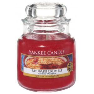Svíčka ve skleněné dóze Yankee Candle Rebarborový crumble, 104 g