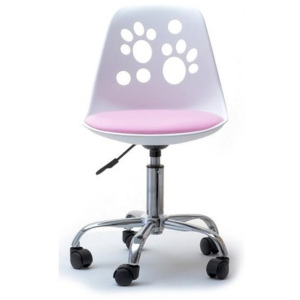 Otočná židle pro děti PETS Bílo-růžová