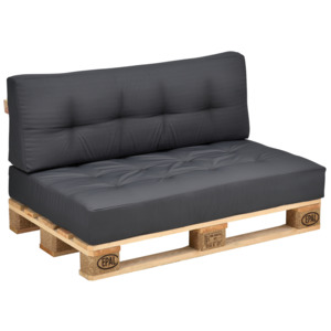 [en.casa]® Paletový nábytek - model 4 - tmavě šedý