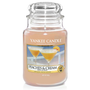Yankee Candle – vonná svíčka Peaches & Cream, velká 623 g