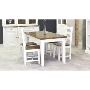 Dřevěný stůl z masivu bílo - hnědý France stul