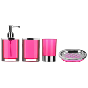 Růžový koupelnový set Premier Housewares Cristallo