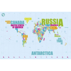 Plakát World Map - In Words