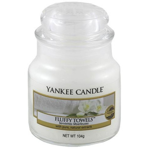 Svíčka ve skleněné dóze Yankee Candle Načechrané ručníky, 104 g