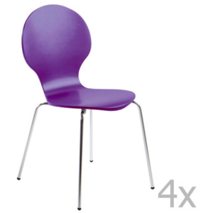Sada 4 fialových jídelních židlí Actona Marcus Dining Chair
