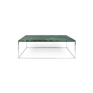 TH Konferenční stolek GLAIMES MRAMOR 120 cm (Zelený mramor, chrom. nohy)