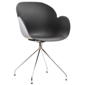 Jídelní židle MELANO Černá, kovová podnož