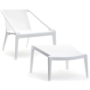 Židle & podnožka COMONA Bílá