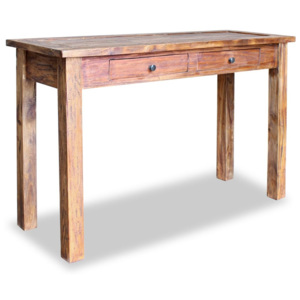 Odkládací stolek, masivní recyklované dřevo, 123x42x75 cm