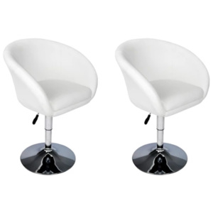 2 x barová židle ve tvaru vaničky, bílá
