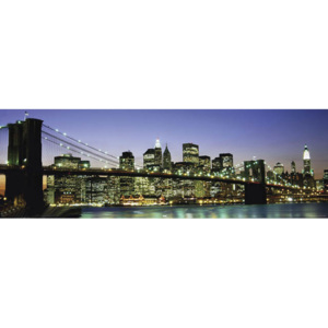 Plakát New York - Brooklyn Bridge by Night