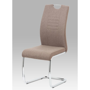 Autronic Jídelní židle, cappuccino látka-ekokůže, chrom DCL-405 CAP2