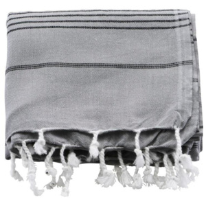 Meraki Bavlněný ručník Hammam šedý velký