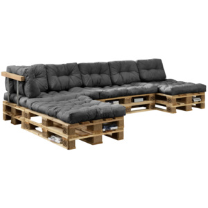 [en.casa]® Paletový nábytek - interiérová sada polštářů - model F - světle šedá