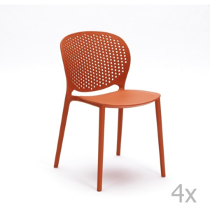 Sada 4 oranžových židlí Design Twist Gavle