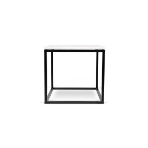 TH Konferenční stolek KARABEL MRAMOR 50 x 50 cm (Bílý mramor, Černá)