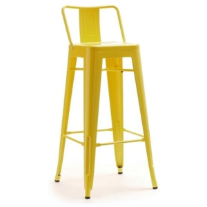 Barová židlička LOGY s opěrkou, žlutá