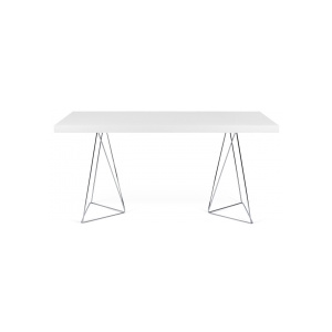 TH Stůl SOLVAS TRIANGLE 180 cm (Bílá (mat), chrom. nohy)
