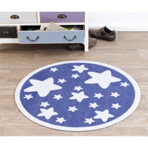 Hanse Home Dětský kulatý koberec Hvězdičky, modrý