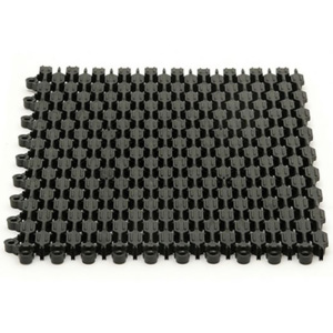 Černá plastová vstupní čistící rohož (dlaždice) Helix Z1 - délka 22,9 cm, šířka 30,5 cm a výška 1,1 cm