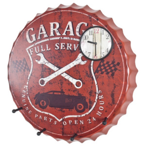 Nástěnný věšák s hodinami Garagus 89496