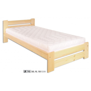 HMmax Postel jednolůžková LK 146 masiv borovice rozměry postele: 80 x 200, Barevné provedení dřeva: dub