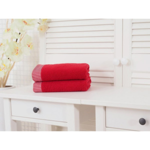 2x bavlněné froté ručníky bordó 50x90 Colomba (500g/m2)