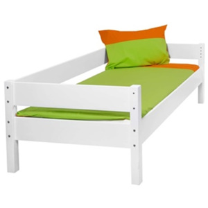 Postel do dětského pokoje s boční zábranou MIA 200x90 buk masiv bílý