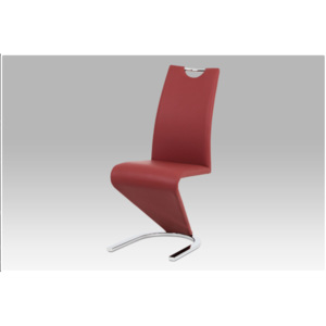 Jídelní židle, chrom / koženka bordó HC-790 BOR
