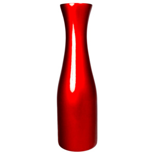 Váza dřevěná červená 36 cm - Thajsko