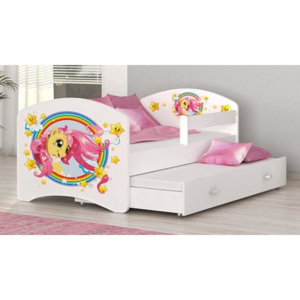 Dětská pohádková postel LUCKY P2, 200x90, bílá/vzor 08 - VÝPRODEJ Č. 314