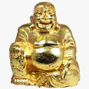 Čínský bůh štěstí zlatý Thajsko - 34 cm