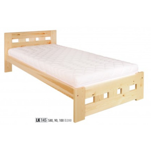 HMmax Postel jednolůžková LK 145 masiv borovice rozměry postele: 80 x 200, Barevné provedení dřeva: dub